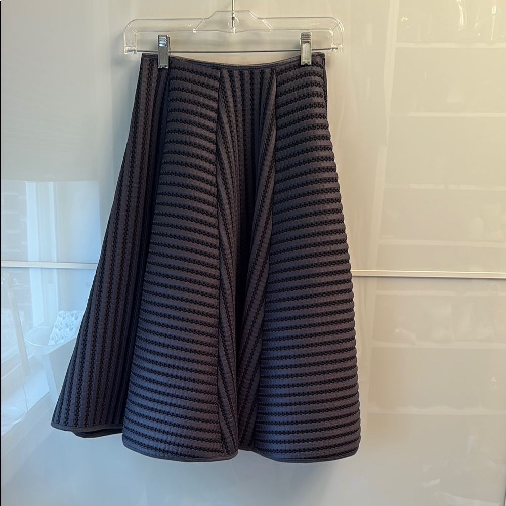 H&M Gray Pleated Midi Skirt
